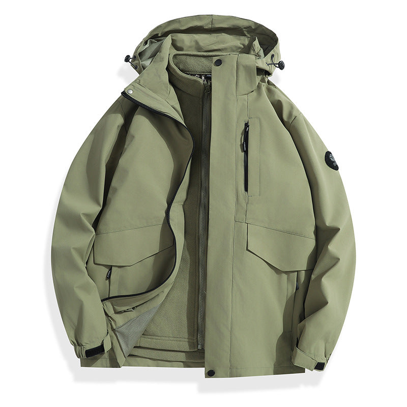Herren Leichte Softshell-Regenjacke mit herausnehmbarem Fleecefutter, versiegelten Nähten und Multifunktions‑Taschen Echo Archiv