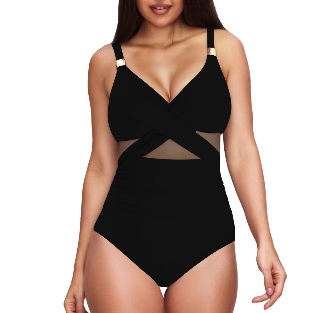 Damen Eleganter Einteiler mit transparenter Einsätzen Echo Archiv