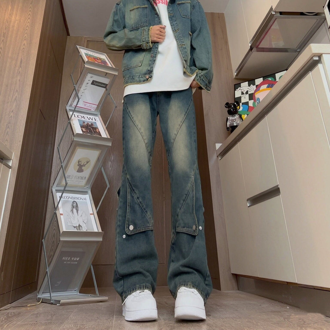 Damen Lässige Oversized Denim-Hose Echoarchiv