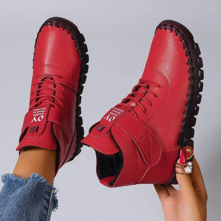Damen nan knöchelhohe Freizeitboots mit Klettverschluss, elastischer Schnürung und markanter Profilsohle Echo Archiv