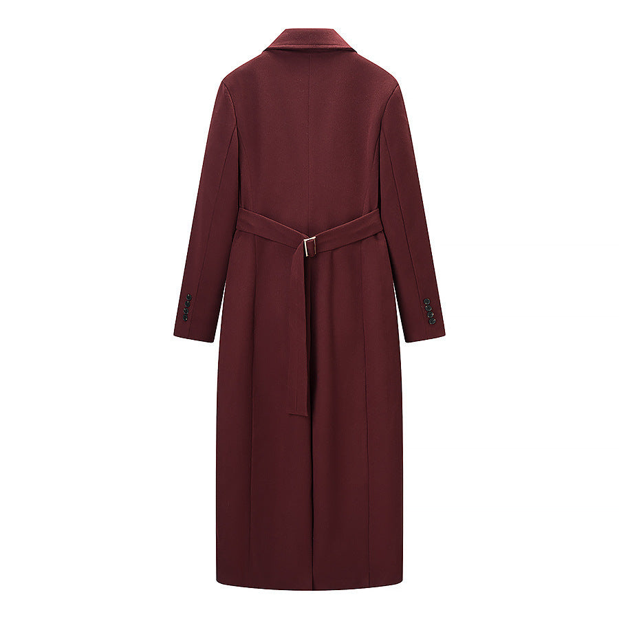 Damen Longline-Mantel mit taillierter Silhouette, strukturiertem Revers und Gehschlitz Echo Archiv
