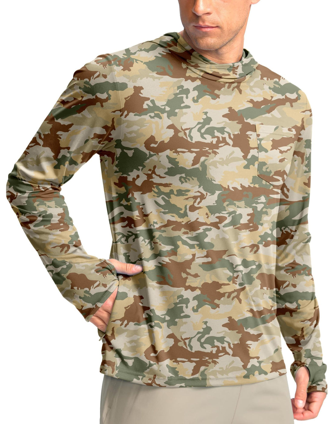 Herren Funktionsshirt mit Kapuze und Taschen – Avelline