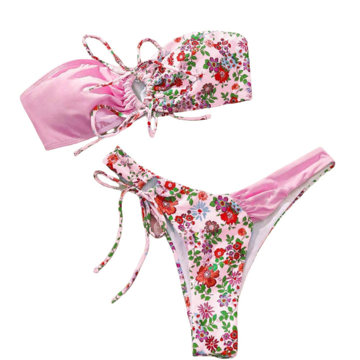 Damen Bandeau-Bikini Set mit floralem Design Echo Archiv