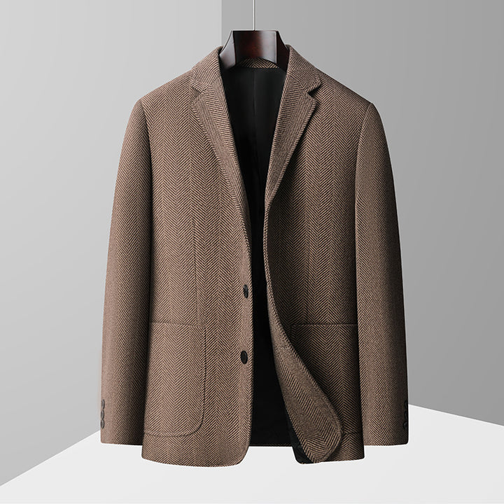 Herren eleganter Blazer mit klassischem Fischgrätmuster Echoarchiv