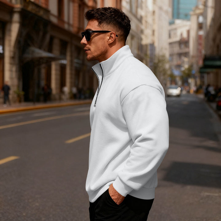 Herren Sweatpullover mit hohem Kragen und Reißverschluss Echoarchiv