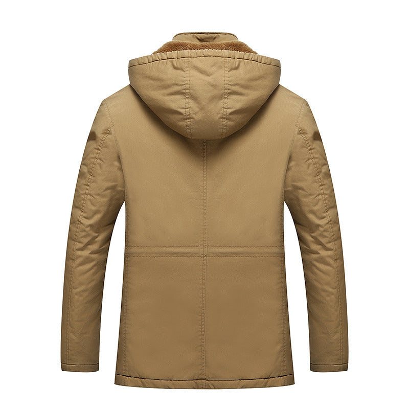 Herren Canvas-Fieldparka mit warmem Teddyfleece-Innenfutter, Kapuze und Mehrfach-Taschen Echoarchiv