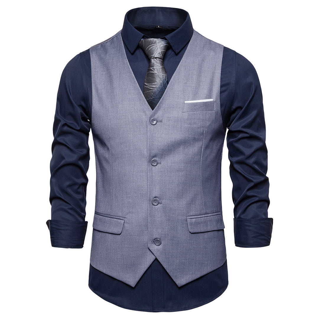 Herren Anzugweste in tailliertem Slim-Fit mit V‑Ausschnitt und Pattentaschen Echo Archiv