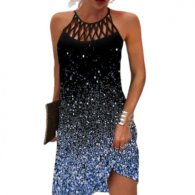 Damen Neckholder Kleid mit funkelndem Gradient-Design Echoarchiv