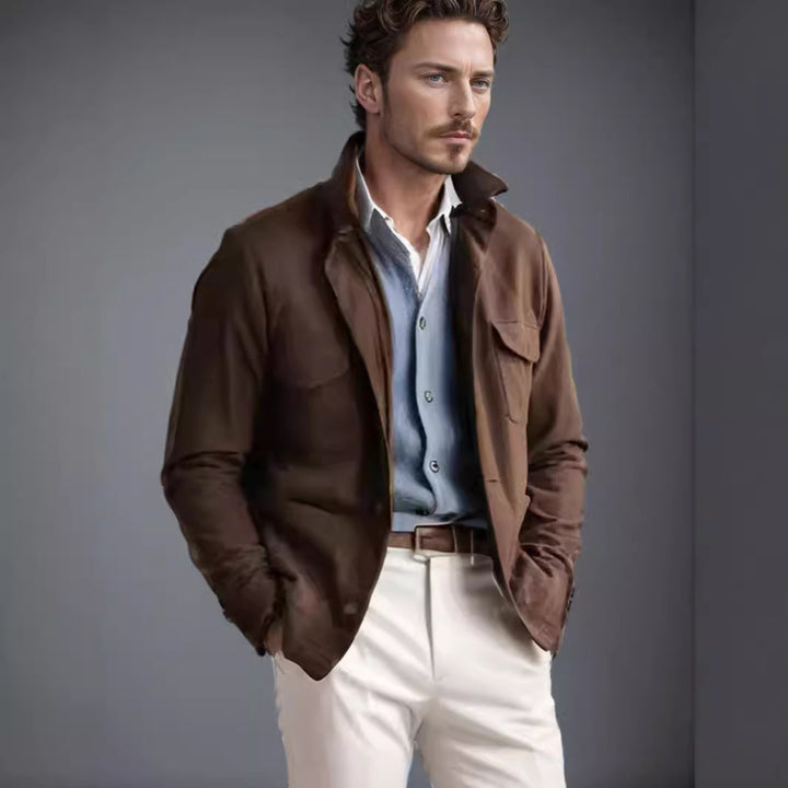 Herren modische Utilityjacke mit praktischen Taschen und elegantem Stehkragen Echoarchiv