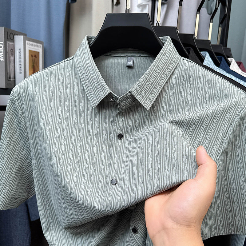Herren Kurzarmhemd mit feiner Textur und elegantem Design Echoarchiv