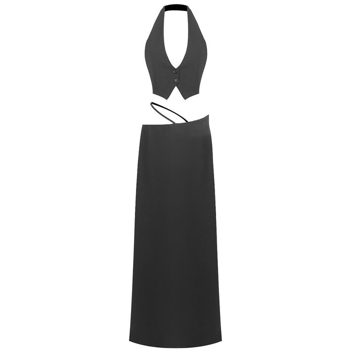 Damen Elegantes Crop-Top mit Maxirock Echo Archiv