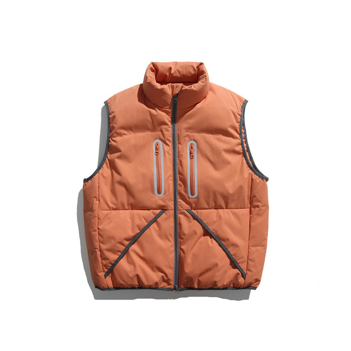 Unisex Wattierte Stehkragen‑Weste mit wind- und wasserabweisender Oberfläche, Kontrastpaspel und Mehrfachtaschen Echo Archiv