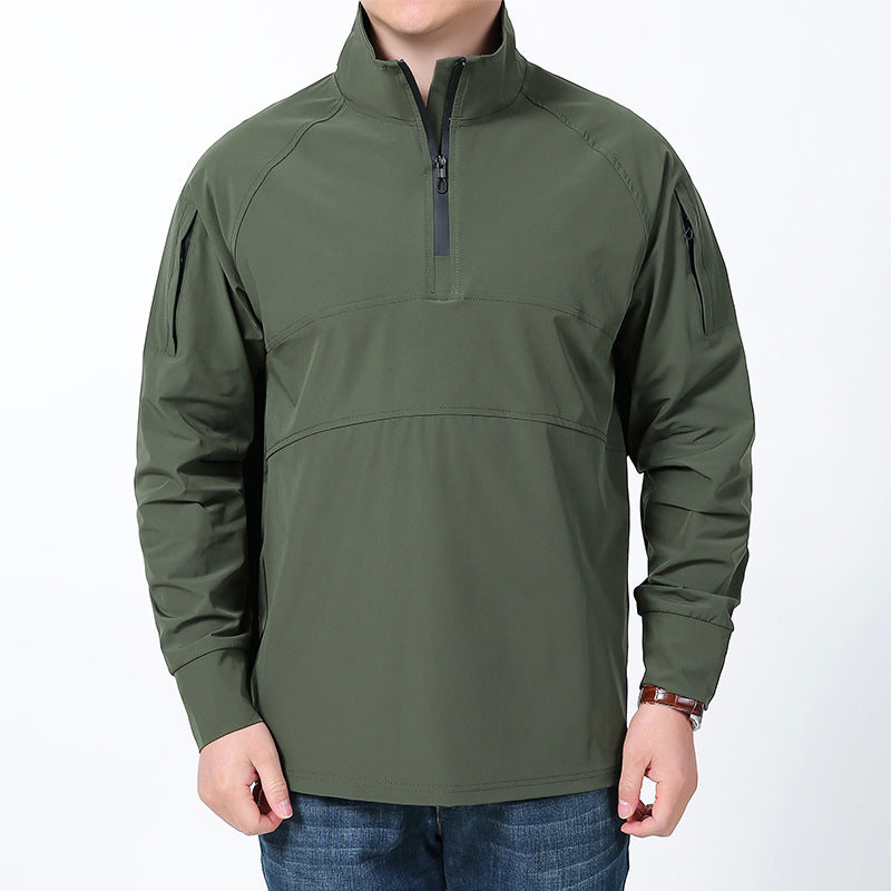 Herren nan Softshell-Pullover mit kurzem Reißverschluss, Ärmeltasche und Raglanärmeln Echo Archiv