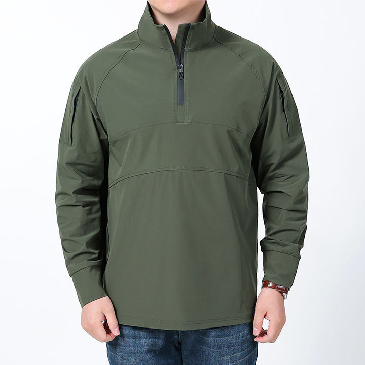 Herren nan Softshell-Pullover mit kurzem Reißverschluss, Ärmeltasche und Raglanärmeln Echo Archiv