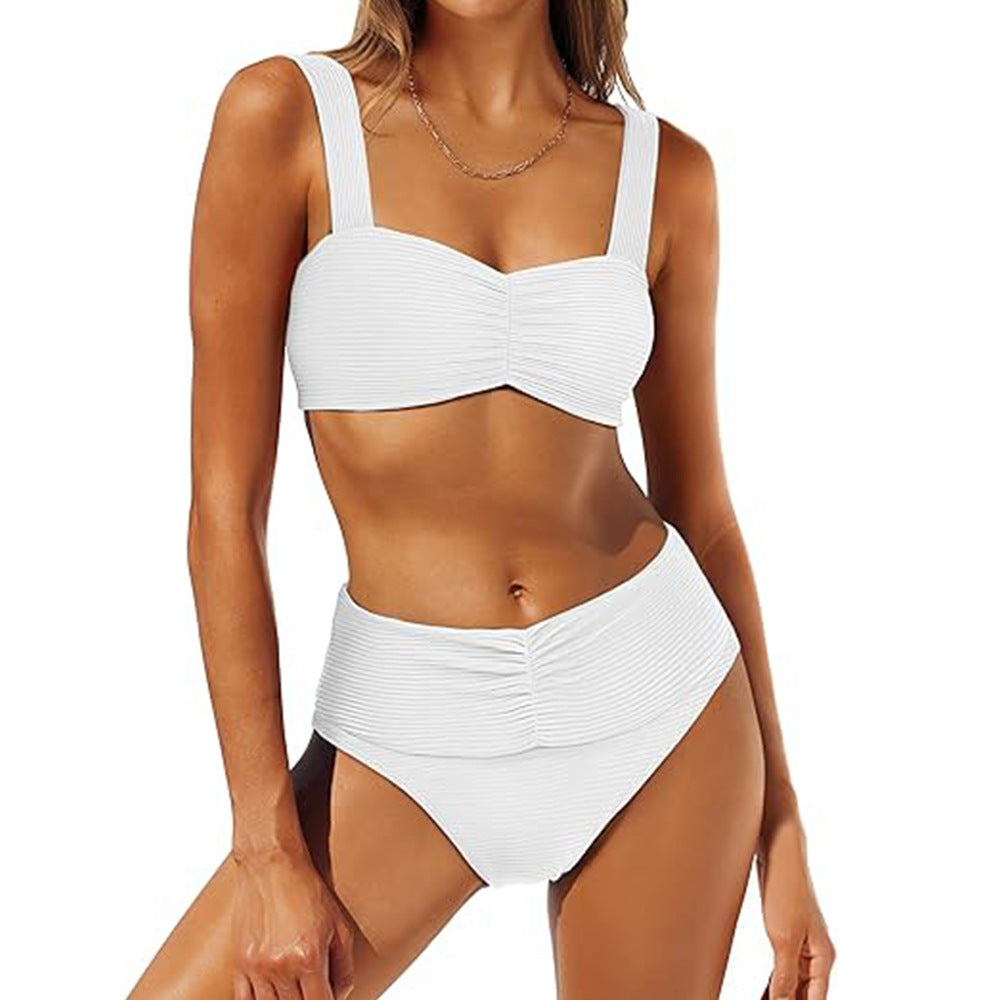 Damen Hochtailliertes Bikini-Set mit modischer Raffung Echo Archiv