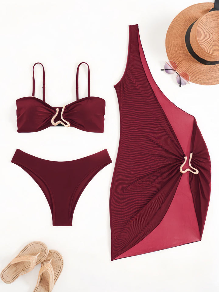 Damen Bandeau-Bikini mit transparentem Cover-Up Echo Archiv
