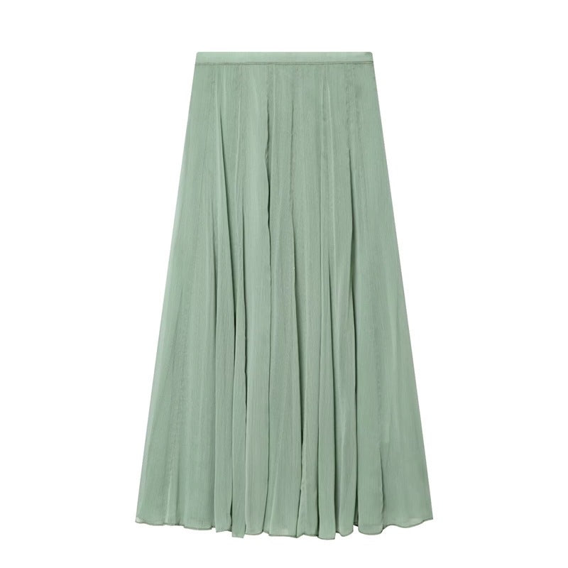 Damen Maxirock aus plissiertem Chiffon mit hohem Bund und fließender A-Linie Echo Archiv