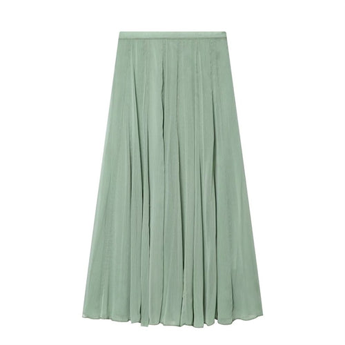 Damen Maxirock aus plissiertem Chiffon mit hohem Bund und fließender A-Linie Echo Archiv