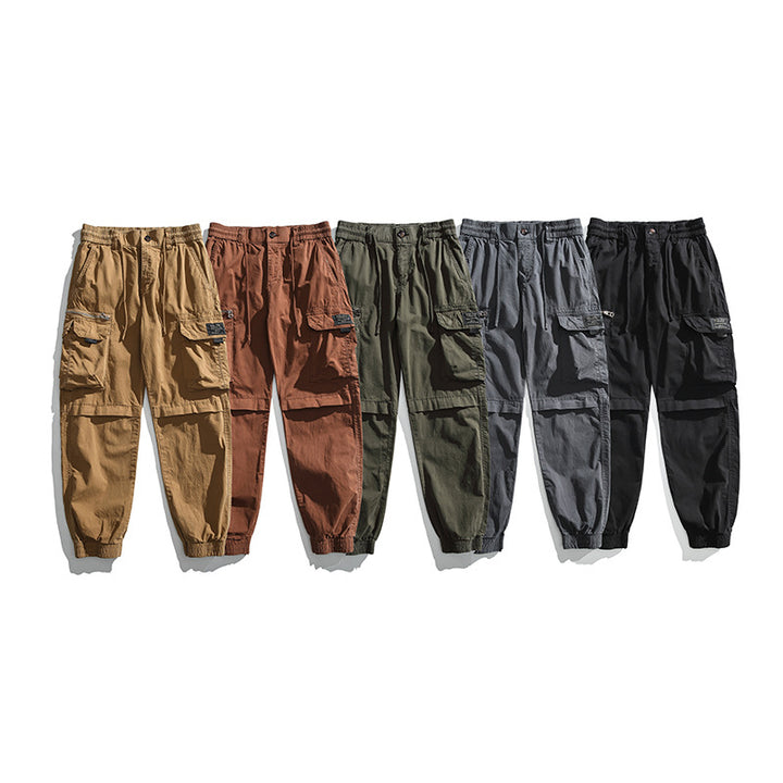 Herren Multifunktionale Cargo-Jogginghose mit Tunnelzugbund, Kniepaneelen und Mehrfachtaschen Echo Archiv