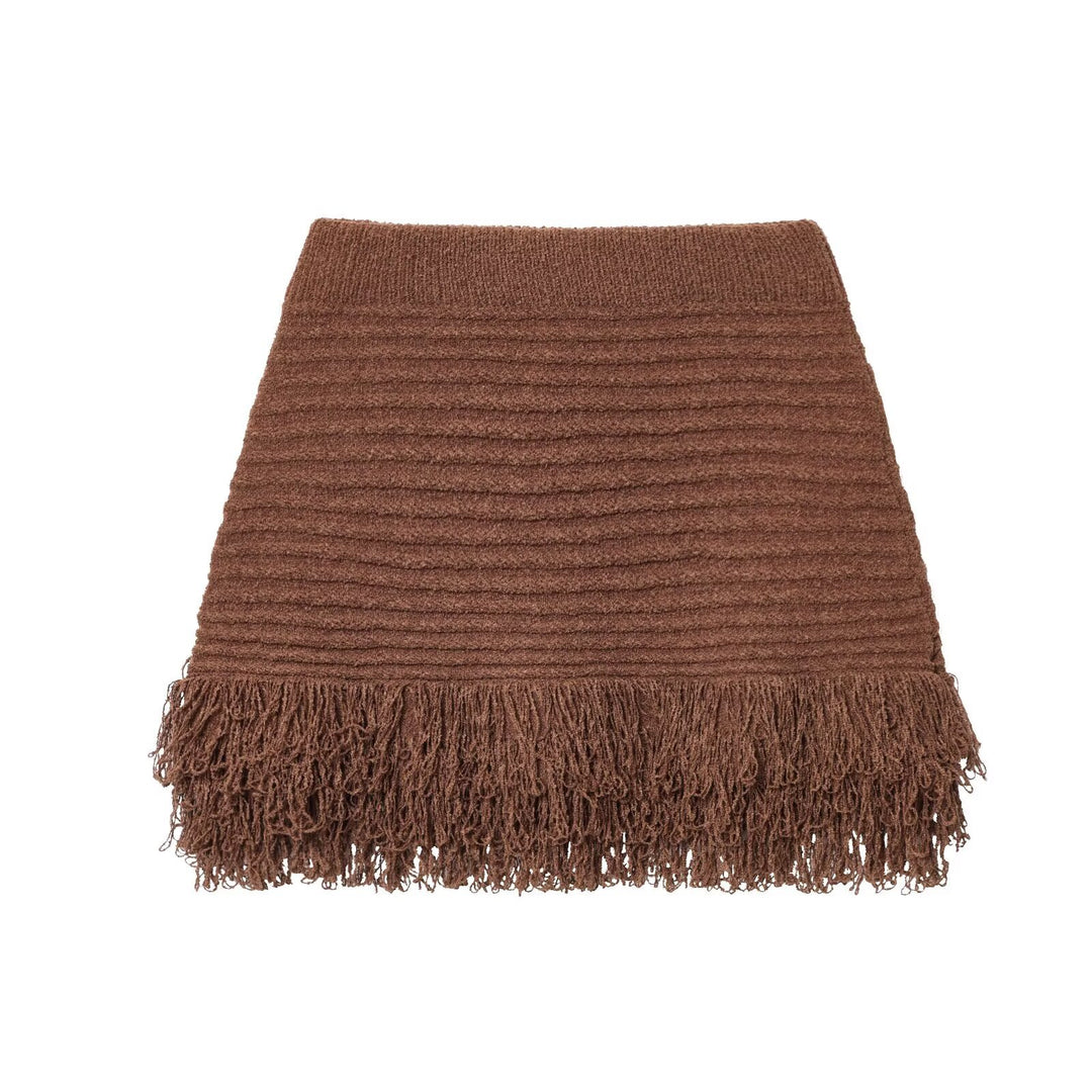 Damen Kurzarm-Strickjacke mit fransigem Saum und dekorativen Knöpfen Echo Archiv