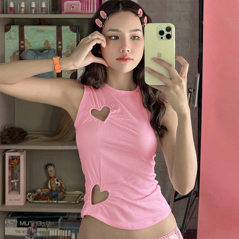 Damen modisches Trägershirt mit herzförmigem Cut-out und figurformendem Schnitt Echo Archiv