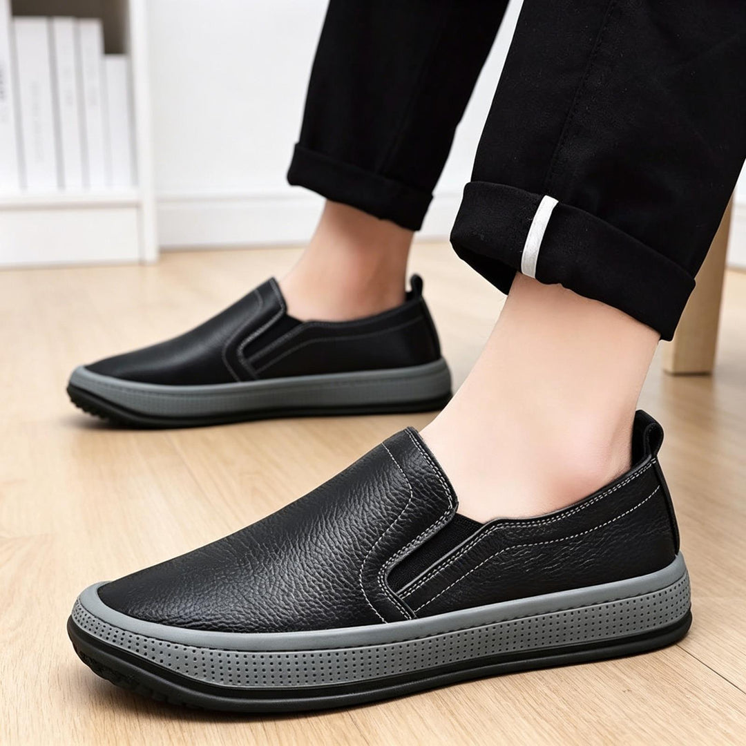 Herren Bequeme Slip-On Sneakers aus Leder Echoarchiv