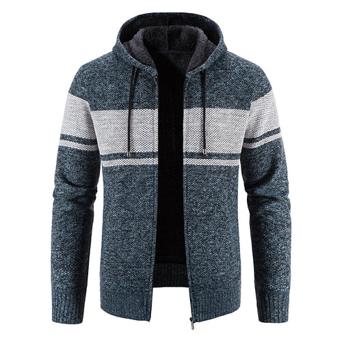 Herren Kapuzenjacke mit modernem Strickdesign und weichem Innenfutter Echoarchiv