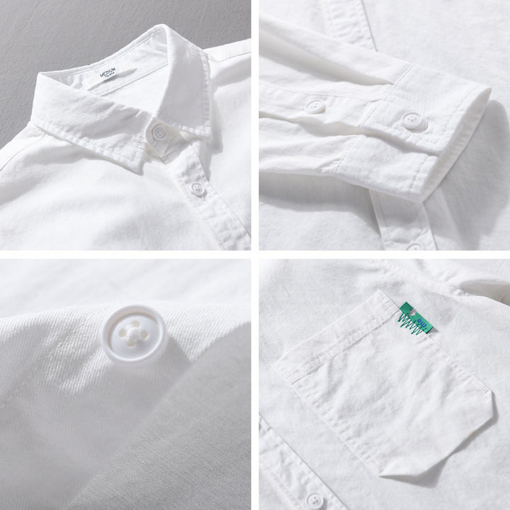 Herren Leichtes Baumwoll-Layering-Overshirt mit Brusttasche und Kentkragen Echoarchiv