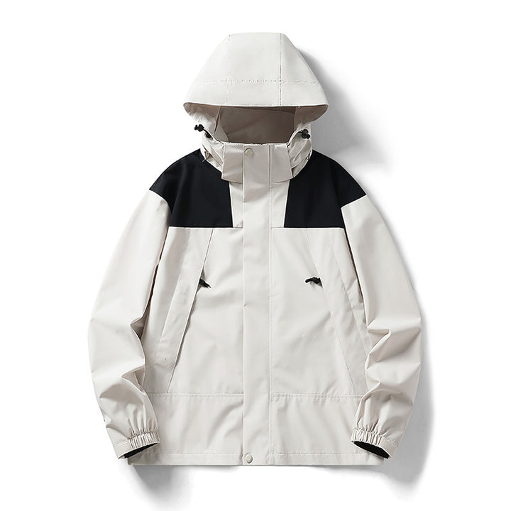 Herren zweifarbige leichte Softshell-Outdoorjacke mit Kapuze, wind- und wasserabweisender Membran Echo Archiv