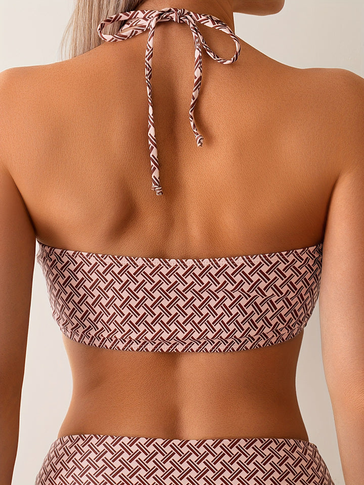 Damen Hochtailliertes Bikini-Set mit dekorativem Ausschnitt Echo Archiv
