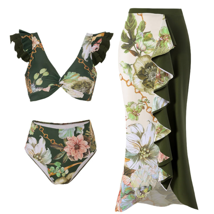 Damen Bikini-Set mit charmantem Rüschendesign und eleganter Strandumhüllung Echo Archiv
