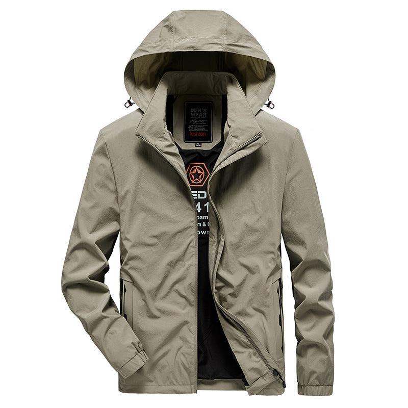 Herren Atmungsaktive Softshelljacke mit verstellbarer Kapuze und verdecktem zweiwegigen Reißverschluss Echoarchiv