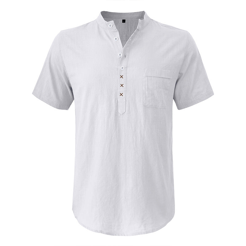 Herren Kurzarm-Henley-Shirt mit praktischer Knopfleiste und atmungsaktivem Stoff Echoarchiv