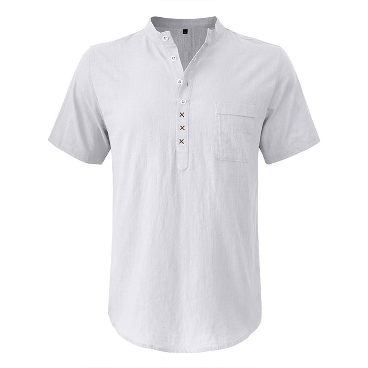 Herren Kurzarm-Henley-Shirt mit praktischer Knopfleiste und atmungsaktivem Stoff Echoarchiv