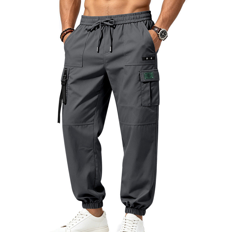 Herren Cargo-Jogginghose mit Kordelzug elastischen Bündchen und Multifach-Taschen – Bravaro