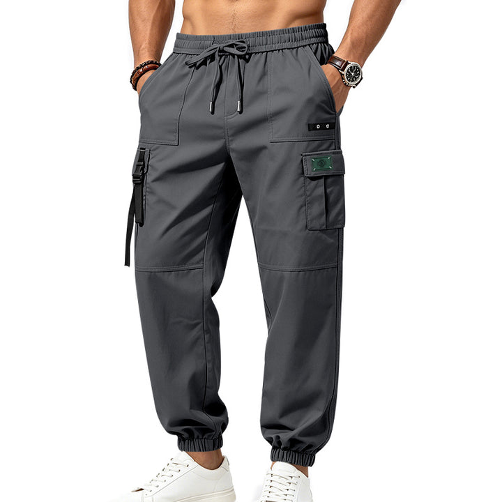 Herren Cargo-Jogginghose mit Kordelzug elastischen Bündchen und Multifach-Taschen – Bravaro