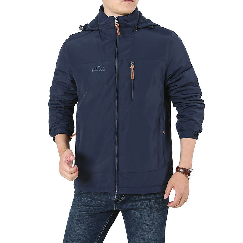 Herren Atmungsaktive Minimalistische Softshell‑Fieldjacke mit Stehkragen und Brustzip Echoarchiv