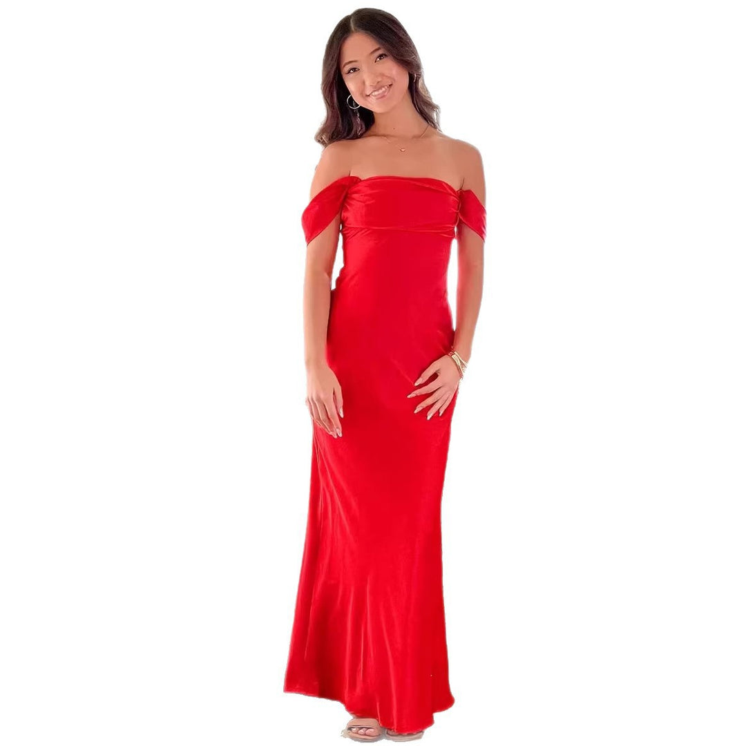 Damen elegante Satin Abendkleid Echo Archiv