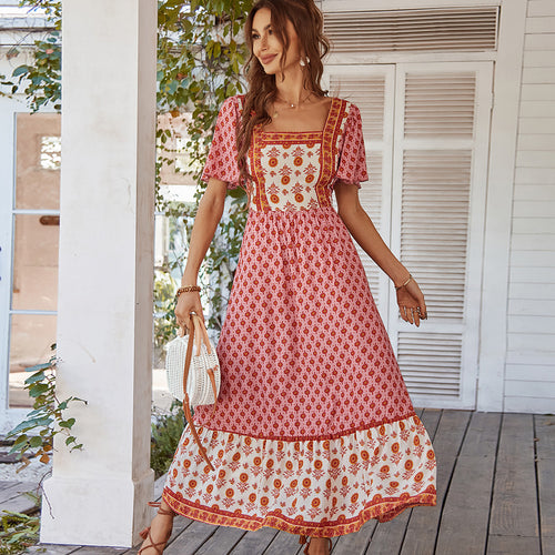 Damen Maxikleid mit floralen Stickereien und schwingendem Saum Echo Archiv