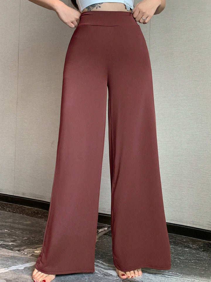 Damen Palazzohose mit hoher Taille und weitem Bein – Avérine