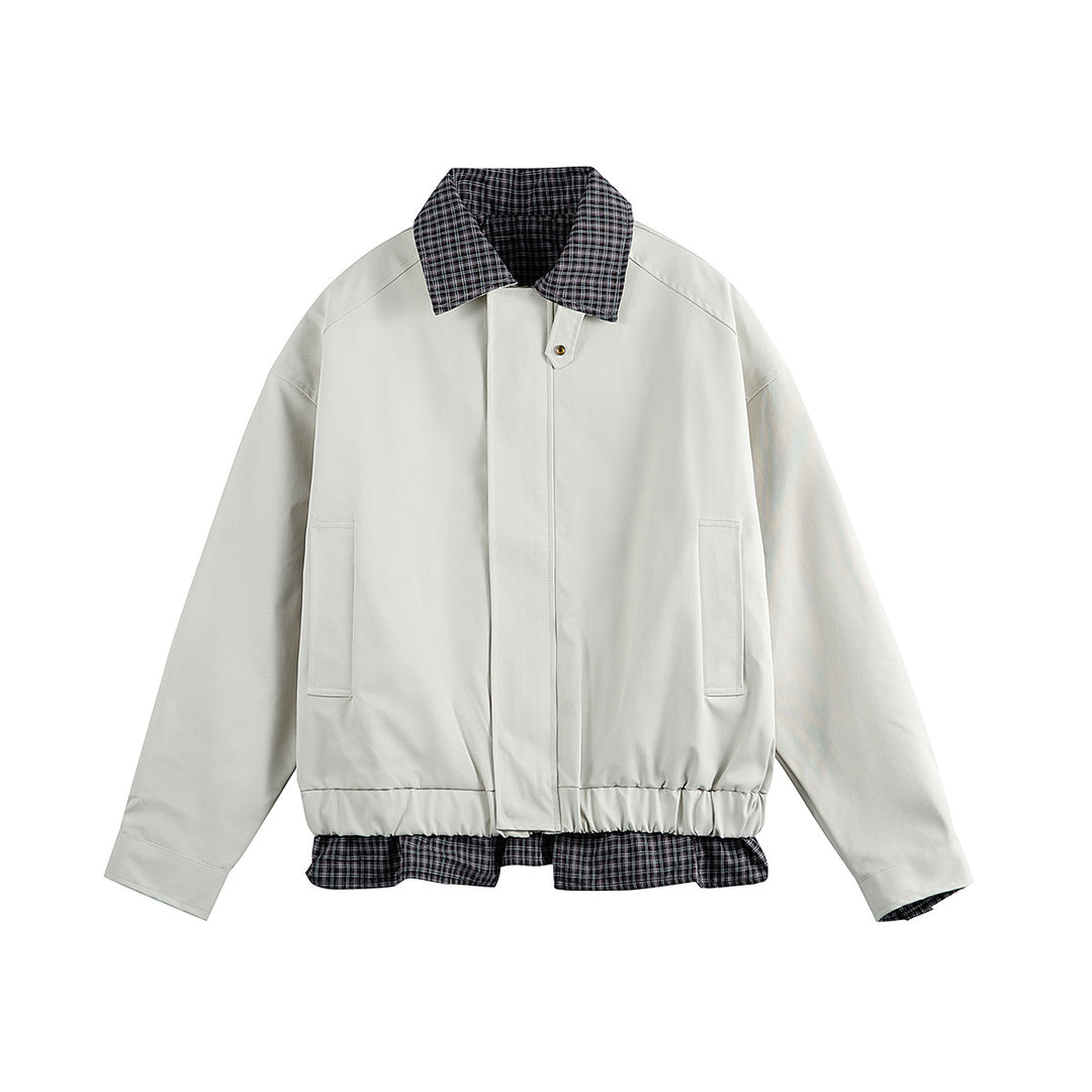 Herren Layered-Optik Blousonjacke mit Karokragen und verstellbarem Saum Echoarchiv