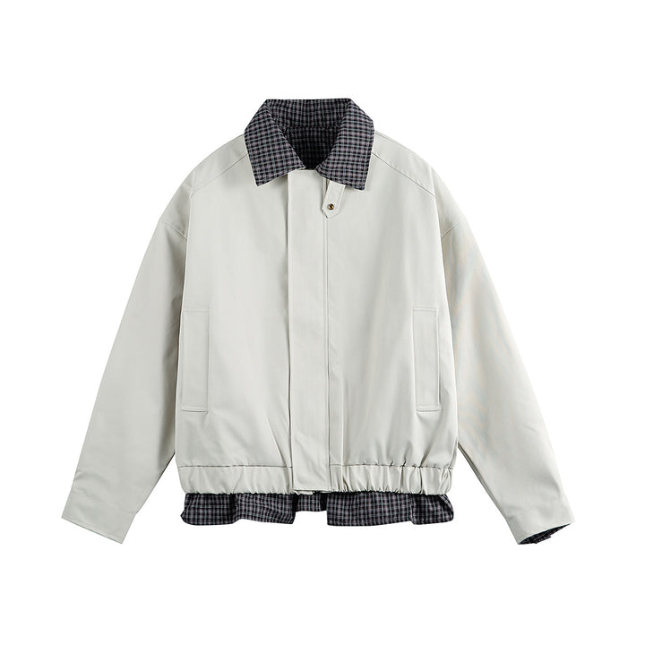 Herren Layered-Optik Blousonjacke mit Karokragen und verstellbarem Saum Echoarchiv
