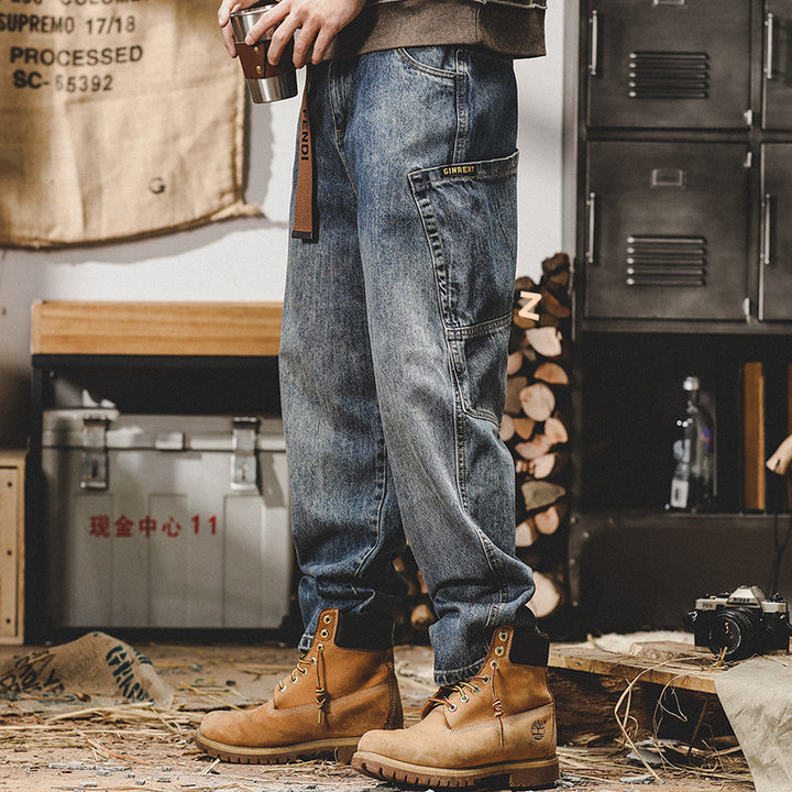 Herren Bequeme Utility Cargo-Hose Echo Archiv