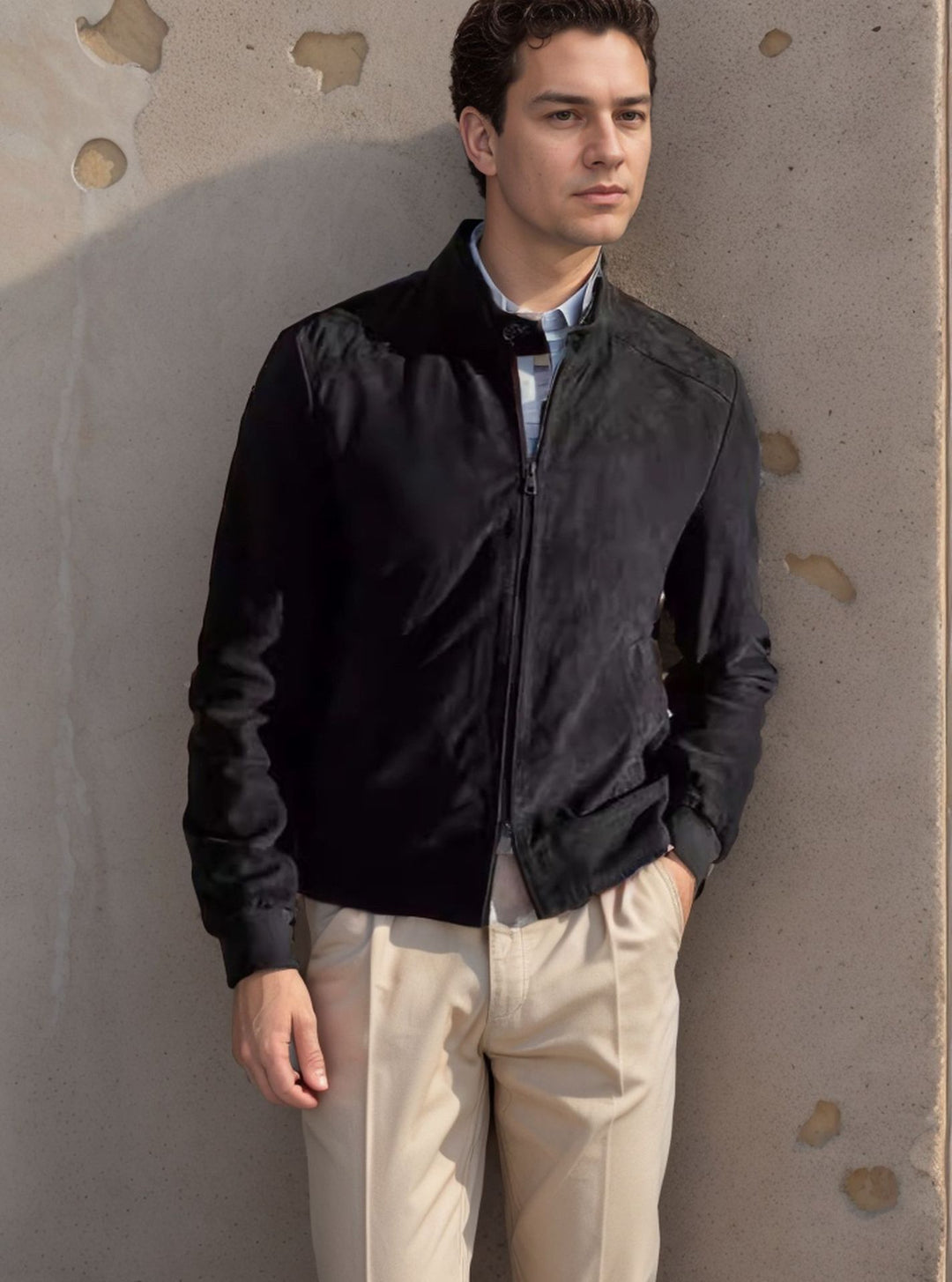 Herren Sportliche Leichte Jacke mit modernem Kragen Echoarchiv