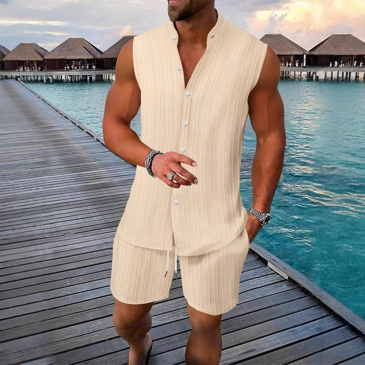 Männer Freizeit Ärmelloses Sommer Lounge Set Echoarchiv
