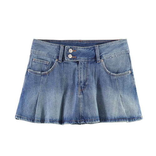 Damen Jeansrock mit plissiertem Design und praktischen Taschen Echo Archiv