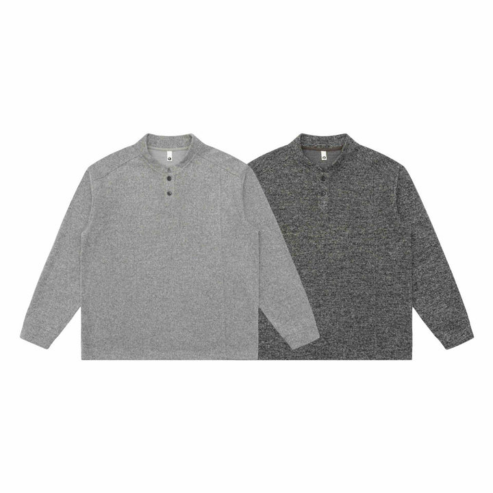 Unisex Feinstrick-Henley-Pullover mit Troyerkragen und Raglanärmeln Echoarchiv
