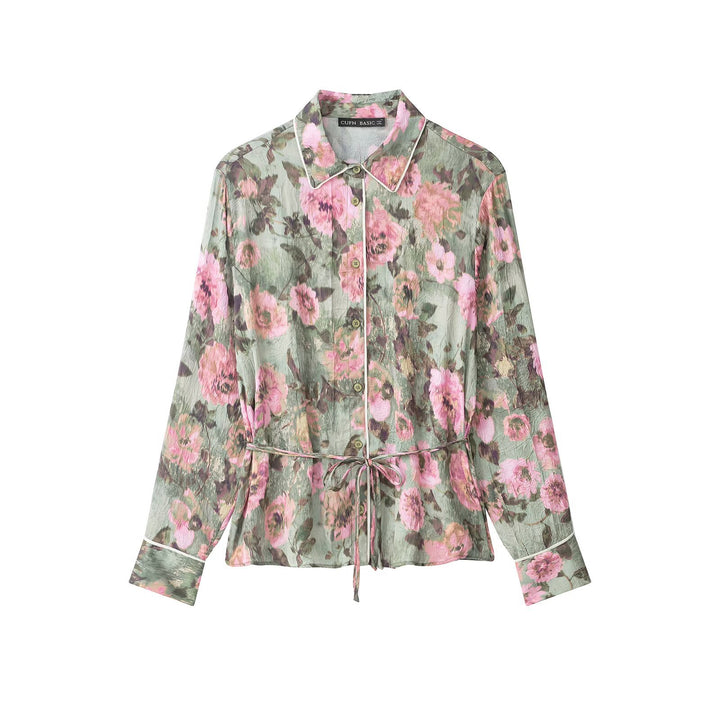 Damen Weite Plissee-Hose mit Blumenprint und elastischen Bündchen Echo Archiv