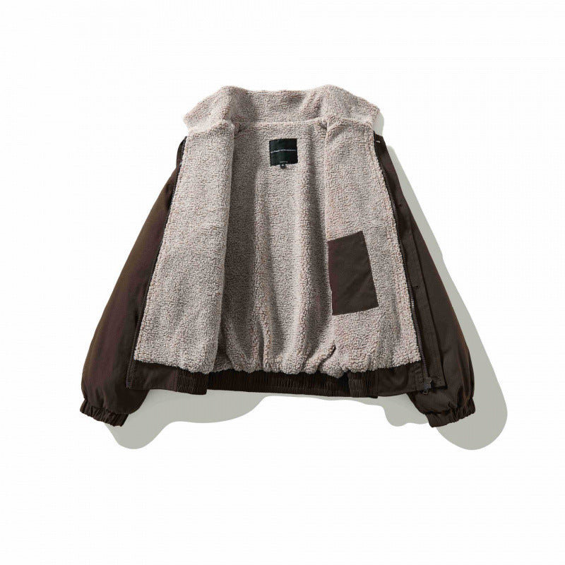 Herren Boxy-Utility-Bomberjacke mit Sherpa-Kragen und verdeckter Druckknopfleiste Echo Archiv