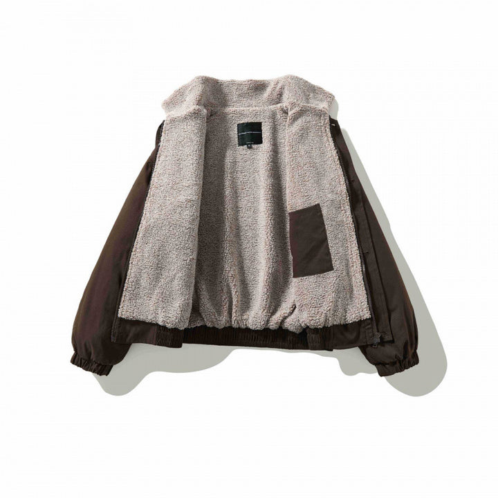 Herren Boxy-Utility-Bomberjacke mit Sherpa-Kragen und verdeckter Druckknopfleiste Echo Archiv
